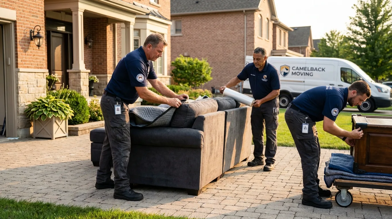 Large estate moving crew wrapping furniture in Lewisburg, WV