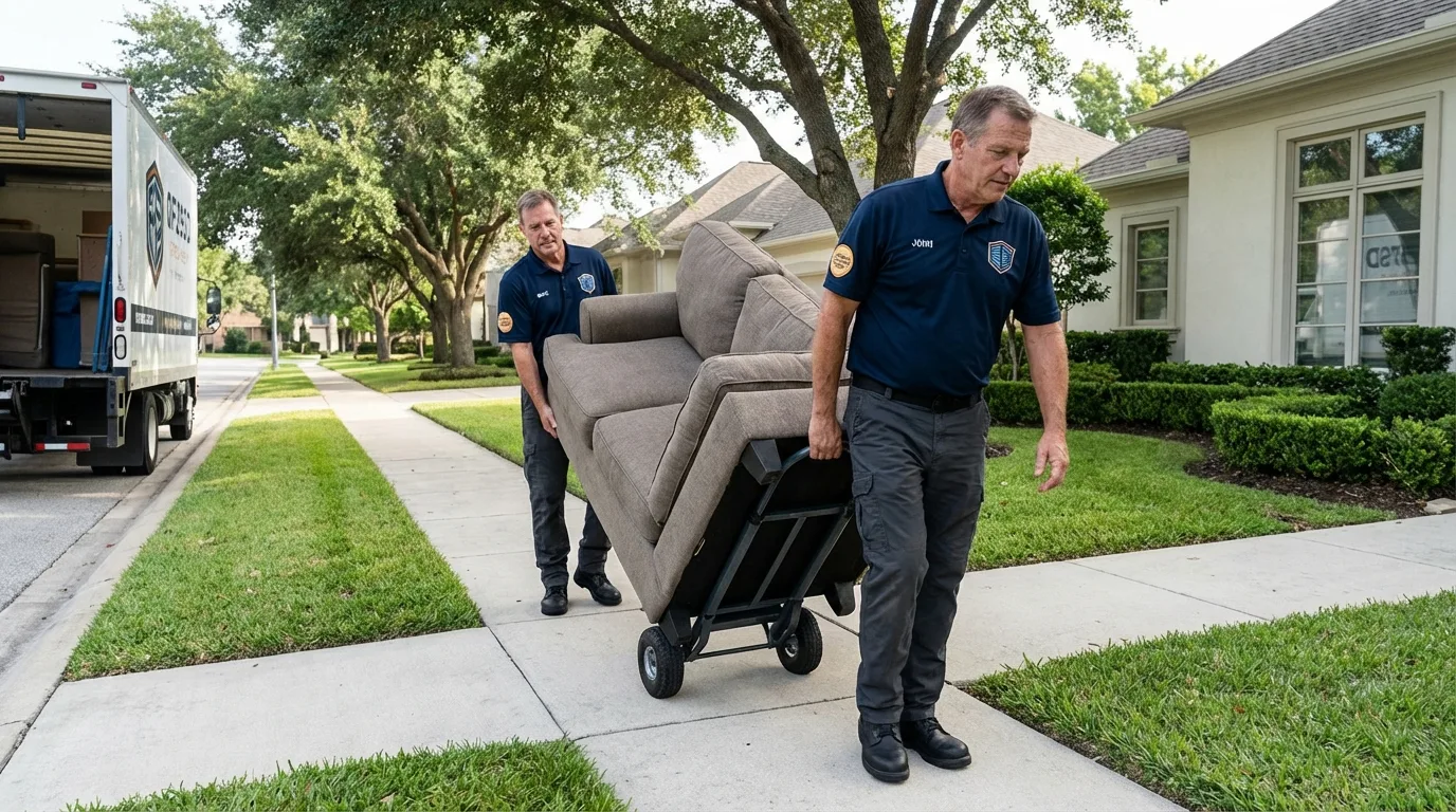 Local residential moving crew loading furniture in Lewisburg, WV
