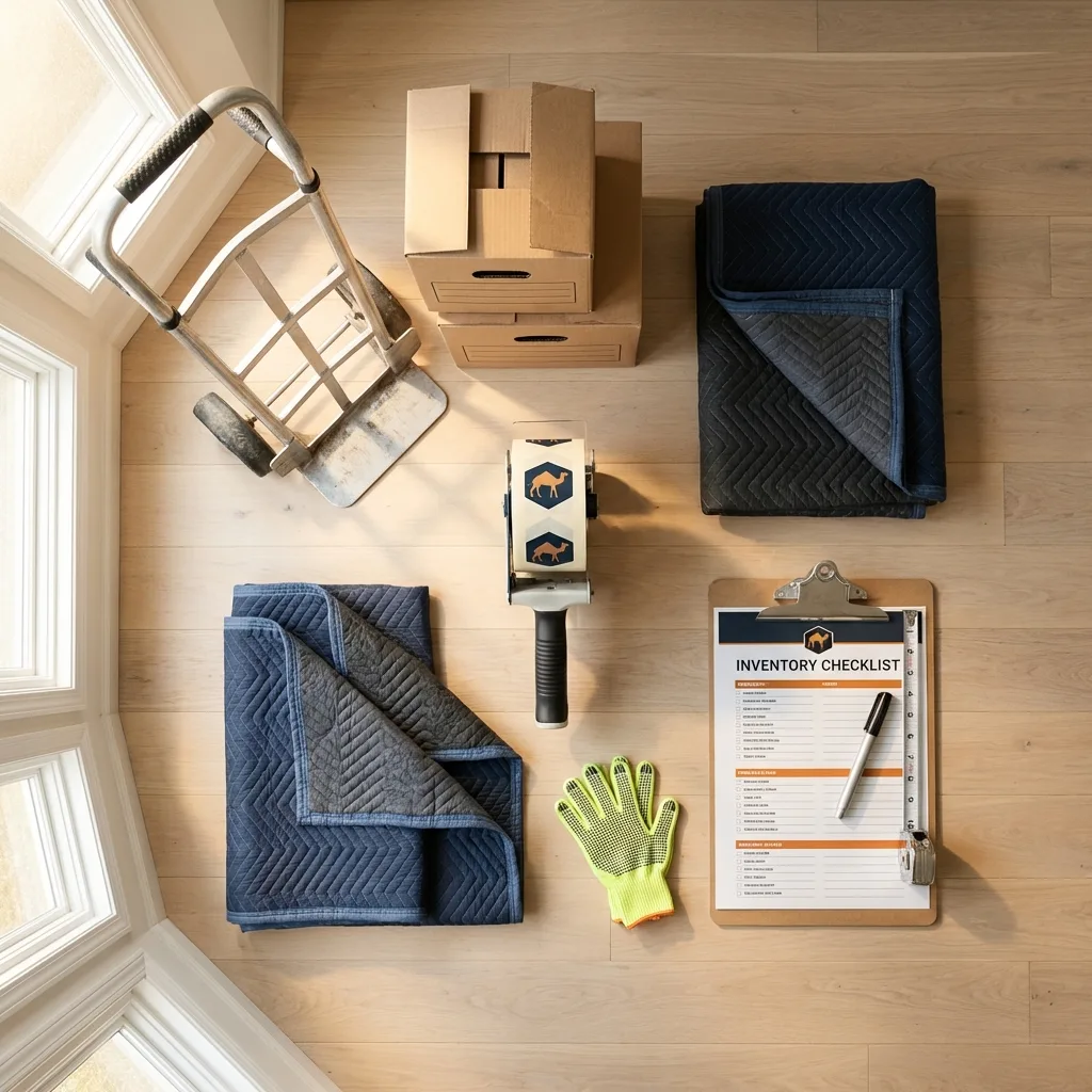 Professional moving supplies and packing materials layout for Lewisburg residential relocations
